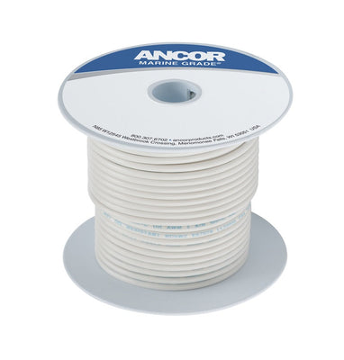 Ancor Tinned Copper Wire, 18 AWG (0.8mm²), White - 250ft