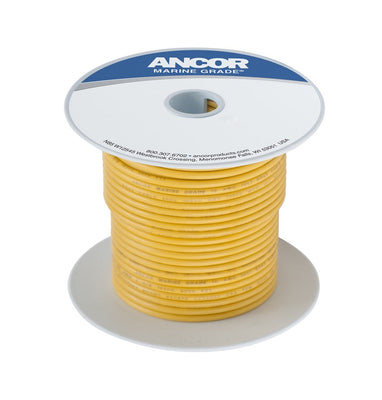 Ancor Tinned Copper Wire, 18 AWG (0.8mm²), Yellow- 500ft
