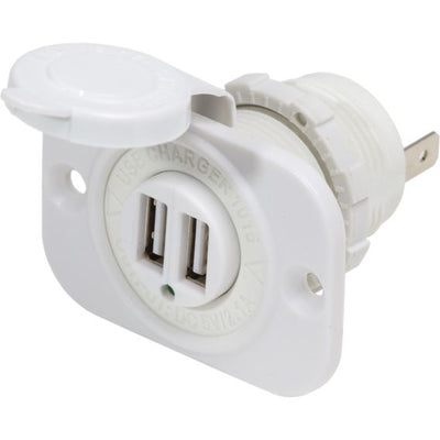 12/24V Dual USB 2.1A Charger - White