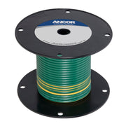 Ancor Tinned Copper Wire, 10 AWG (5mm²), Green w/ Yellow Stripe - 100ft