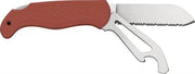 Knife & Shackle Key/Opener (Locking) Serrated - Red