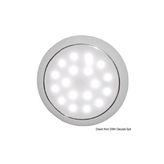 Day/Night LED Ceiling Light Recessless Chromed