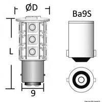 Navigation light 12 V BA9S 0.9 W 61 Lum (x1)