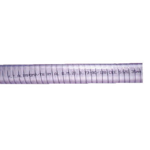 Liquid discharge and water delivery hose pvc clear with internal spiral, 13mm, 1/2''