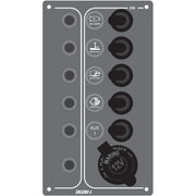 Switch Panel, 5 waterproof switches & autom. fuses, 12V by Lalizas