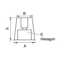 AG Zinc Shaft Anode 32mm Hexagon End