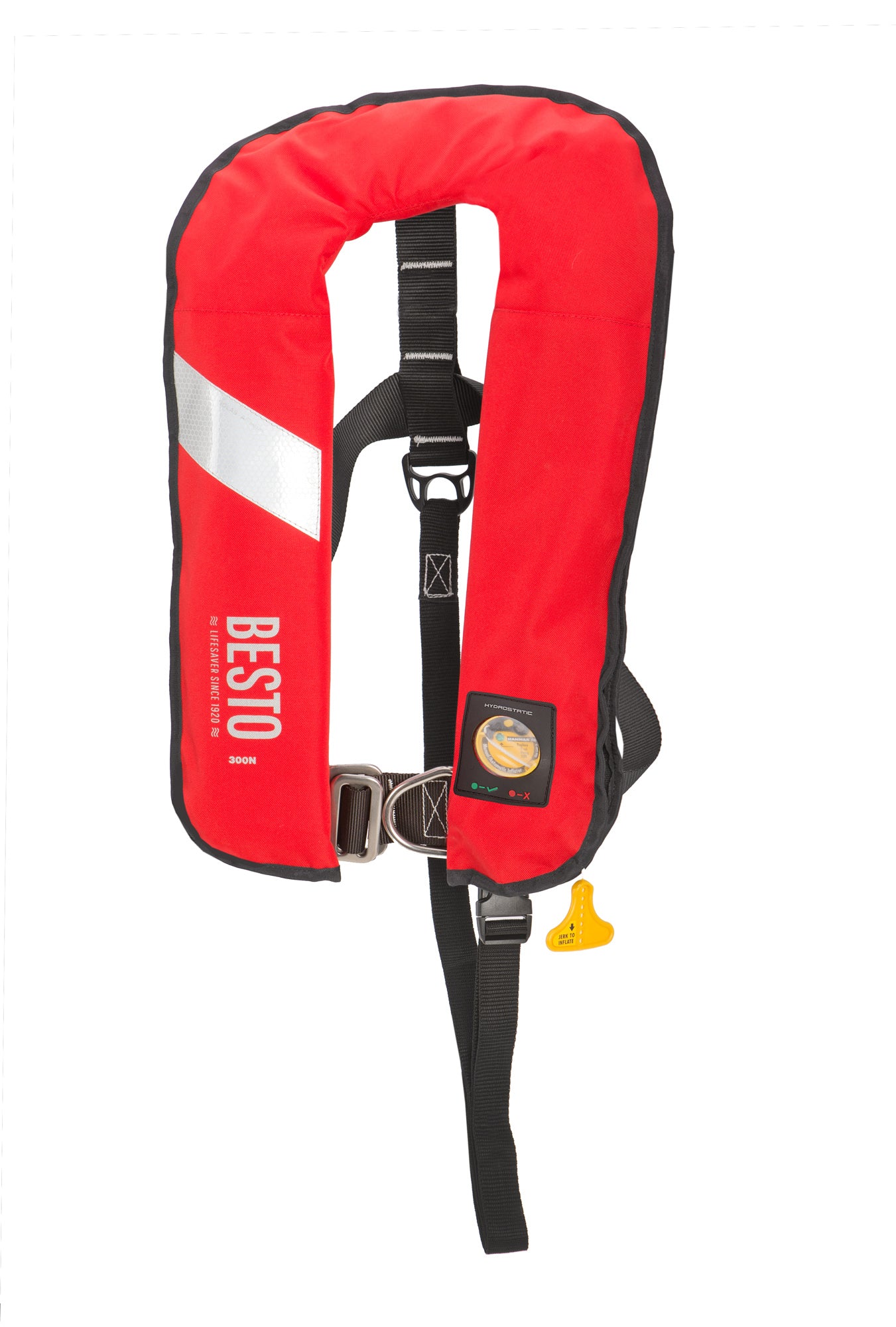 Besto Inflatable Automatic 300N Hammar Inflatable Lifejacket 300N 40+kg Red Adult