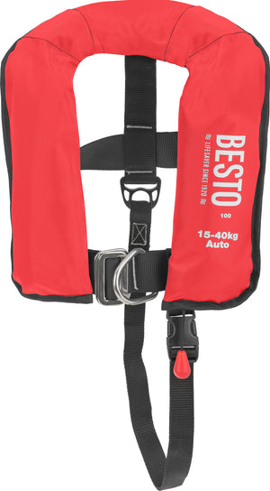 Junior Inflatable 100N Inflatable Lifejacket 100N 15-40kg in Blue, Pink or Red