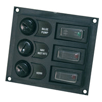 Switch Panel Base, w/ switch & fuse, black