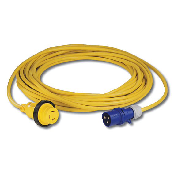 Cordset, 16A 230V, 1M, With European Plug, Yellow