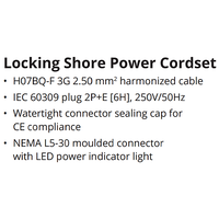 Cordset, 16A 230V, 1M, With European Plug, Yellow
