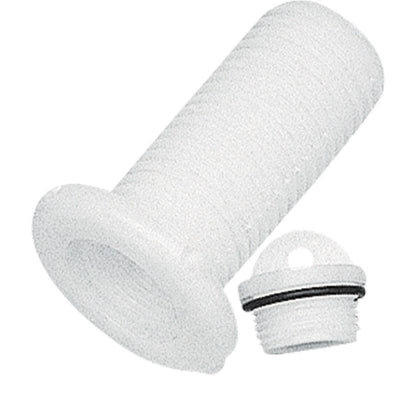 Drain Socket with Plug, Round, Plain, Ø48mm, White by Lalizas