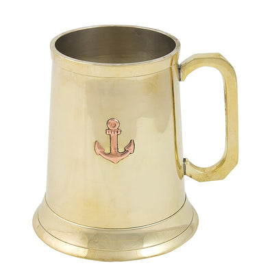 Brass Tankard with Anchor Detailing