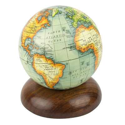 Globe on Wooden Pedestal