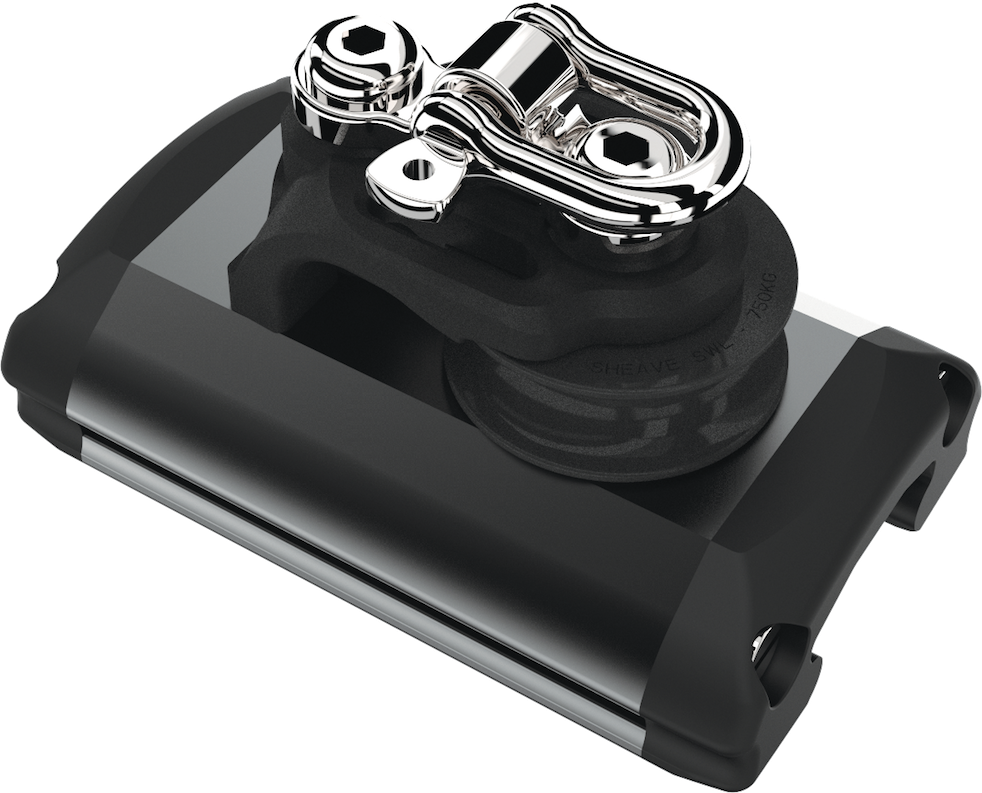 Size 2 Mid Track End Stop With Single CL Sheave & Becket  29472535BK by LEWMAR