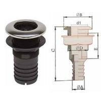 Can Plastic Skin Fitting with SS Cover 1-1/4" Hose