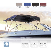 Boat Bimini Top Canopy, 3 Bow, Fits 120cm – 210cm Width.