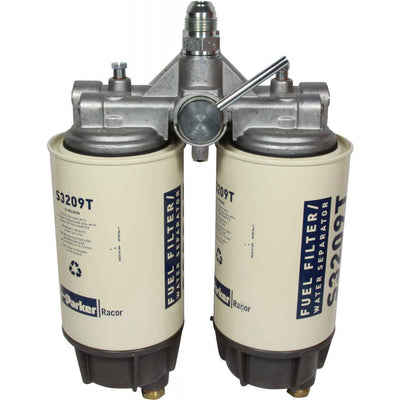 Racor 75/B32009M-10 Twin Fuel Filter (10 Micron / Metal Bowl)  301423