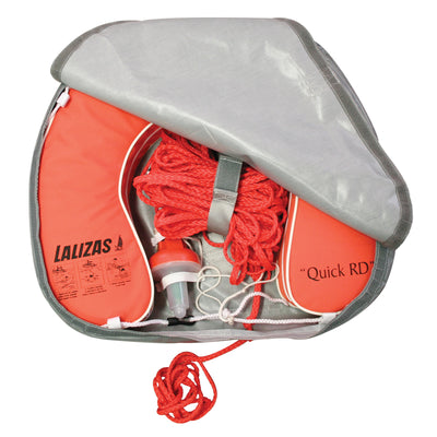 Set Horseshoe Lifebuoy 'Quick RD' orange, Lifeb. Light 71325, 30m rope, case gray by Lalizas