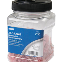 Ancor Heat Shrink Butt Connector, 22-18, 250pc jar