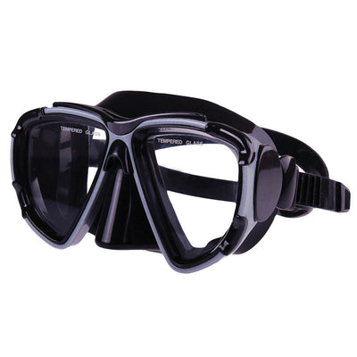 Silicone Mask, Dual Windows  w/ tempered glass, Black by Lalizas