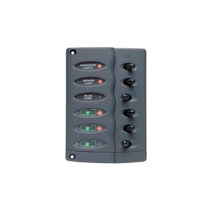 Contour Switch Panel, Waterproof 6 Way with Fuse Holder
