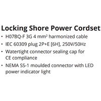 Cordset, 32A 230V, 15M, With European Plug, Yellow