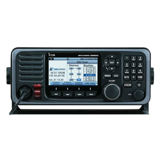 Icom GM800 GMDSS MH/HF Transceiver cw ClassA DSC, HS98 Handset & AT141