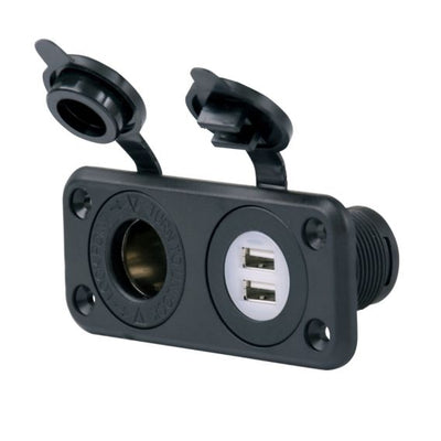 Dual USB Charger and 12V Receptacle