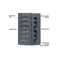 Contour Switch Panel, Waterproof 6 Way