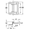 Zinc Plated Steel Hinge for 15mm-19mm Cupboard Doors (Flush Cranked) 351.95.940