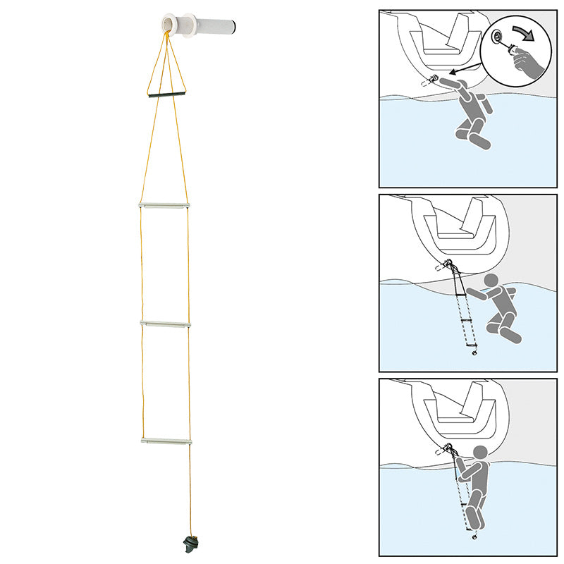 Flushmount Safety Rope Ladder by Lalizas | ChasNewensMarine