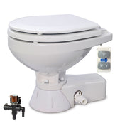 QUIET FLUSH ELECTRIC TOILET Fresh water flush models, Compact bowl size, 12 volt dc  - Jabsco 37045-3092 - this Supesedes Part No 37045-0092