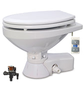 QUIET FLUSH ELECTRIC TOILET Fresh water flush models, Regular bowl size, 24 volt dc  - Jabsco 37045-4094