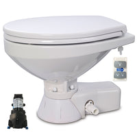 QUIET FLUSH ELECTRIC TOILET Sea or river water flush models, Regular bowl size, 12 volt dc with Soft Close seat and cover - Jabsco 37245-4192
