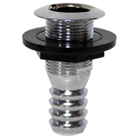 Thru-Hulls with Flush Flange and Hose Barb, Chromed by Lalizas