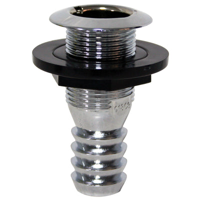 Thru-Hulls with Flush Flange and Hose Barb, Chromed by Lalizas