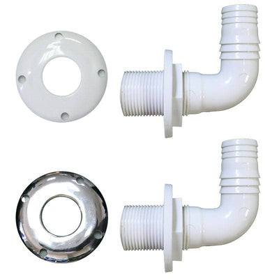Thru-Hulls Elbow 90º with Hose Barb and Screw Flange by Lalizas