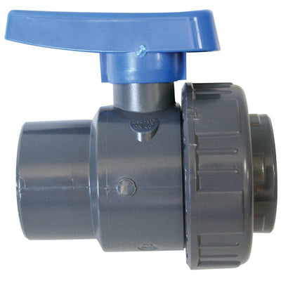 Ball Valve, Single Union BSPT, Plastic, with Blue Handle by Lalizas