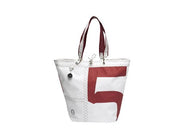 Sea Girl Sailcloth Shopping Bag - Red Detail