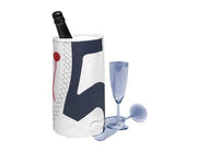 Sailcloth Wine Cooler - Navy Blue Detail