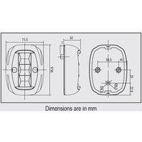 FOS LED 20 Stern light, side mount 135ο by Lalizas