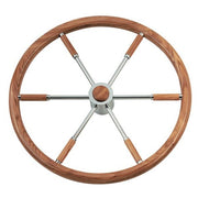 Savoretti Steering Wheel with Wood Rim (500mm / Stainless Steel)