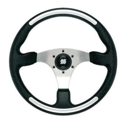 Ultraflex Santorini Steering Wheel (350mm / Silver & Black)