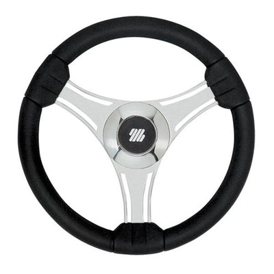 Tavolara Steering Wheel with Centre Cap (350mm / Black & Silver)