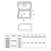 TOP LINE Deck Hatches (270 x 375mm) by Lalizas