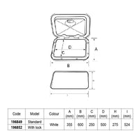 MID LINE Deck Hatches (355 x 600mm) by Lalizas
