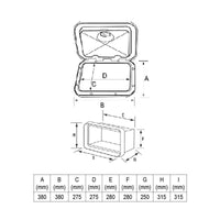 MID LINE Storage Hatches, White,  380x380mm by Lalizas