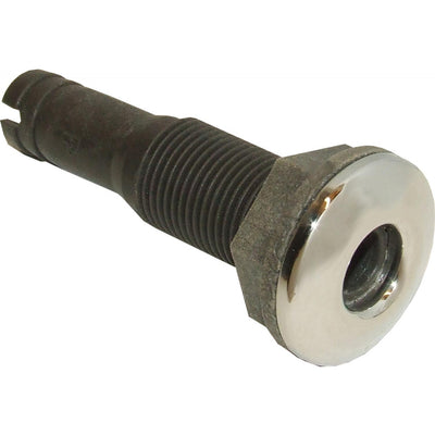 Seaflow Plastic Skin Fitting with Stainless Steel Cap (16mm Hose Tail)  403722 - ChasNewensMarine