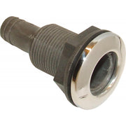 Seaflow Plastic Skin Fitting with Stainless Steel Cap (20mm Hose Tail)  403723 - ChasNewensMarine